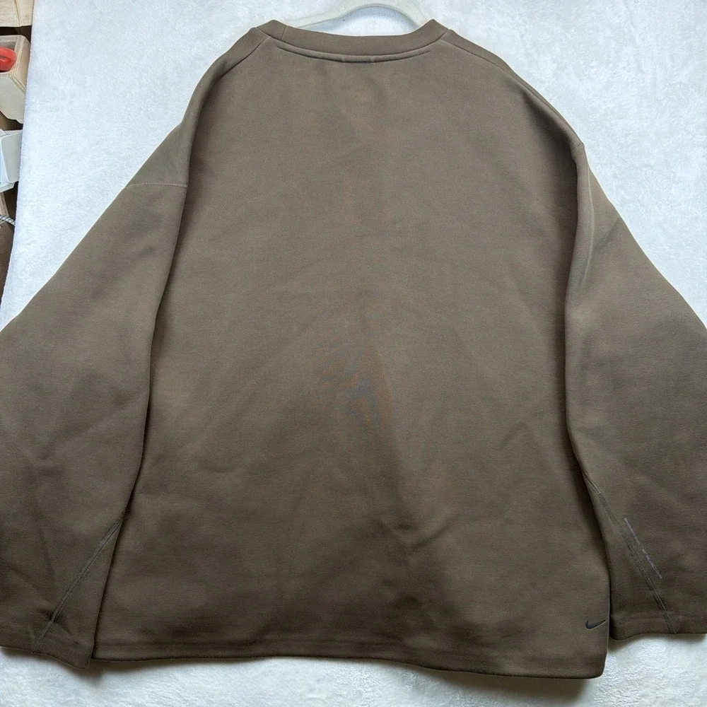 Nike Tech Fleece Crewneck Sweatshirt Brown Men's 4XL Heavyweight Pullover
